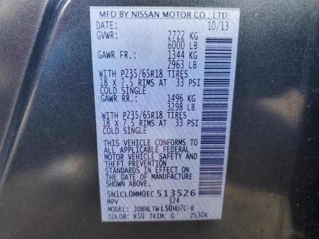 5N1CL0MM0EC513526 - 2014 INFINITI QX60 HYBRID GRAY photo 12