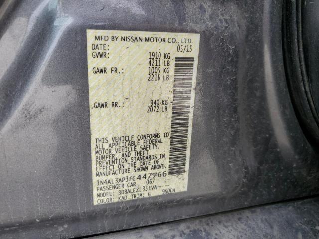 1N4AL3AP3FC447766 - 2015 NISSAN ALTIMA 2.5 GRAY photo 13