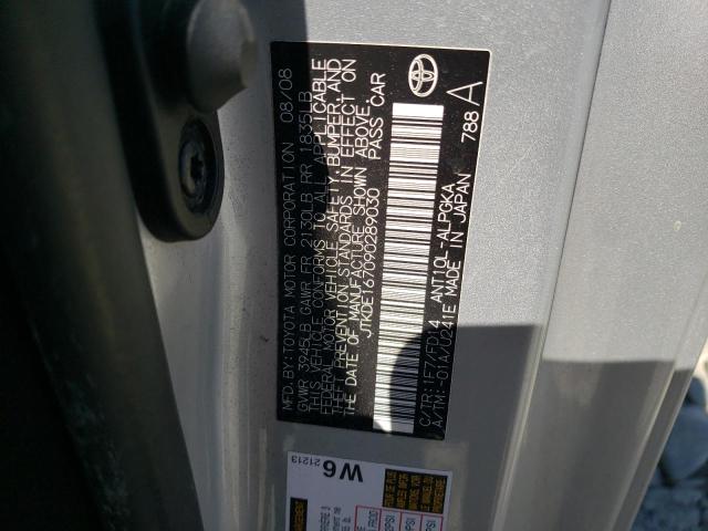 JTKDE167090289030 - 2009 TOYOTA SCION TC SILVER photo 12