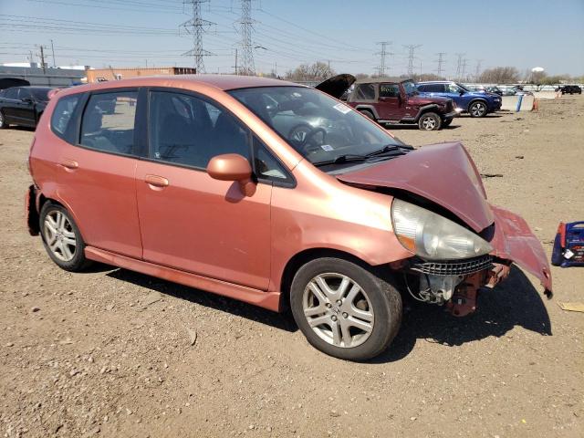 JHMGD38697S021066 - 2007 HONDA FIT S ORANGE photo 4