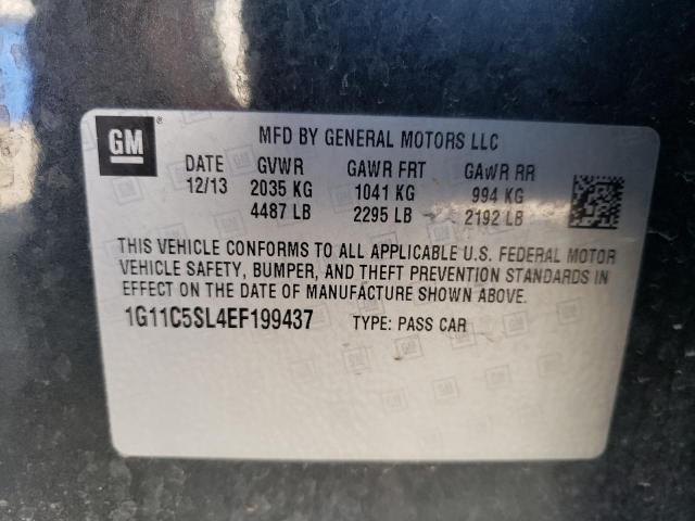 1G11C5SL4EF199437 - 2014 CHEVROLET MALIBU 1LT BLACK photo 12