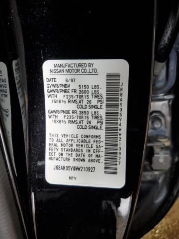 JN8AR05Y4WW210927 - 1998 NISSAN PATHFINDER LE შავი ფოტო 12