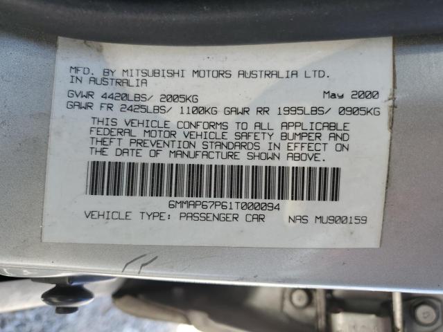 6MMAP67P61T000094 - 2001 MITSUBISHI DIAMANTE LS SILVER photo 13