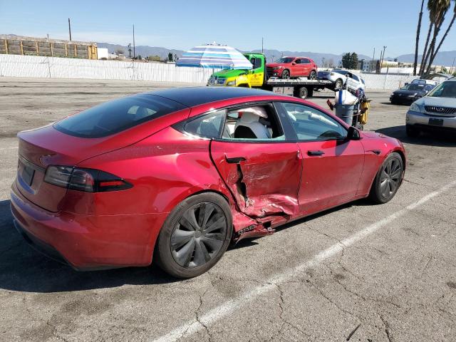 5YJSA1E53PF525324 - 2023 TESLA MODEL S RED photo 3