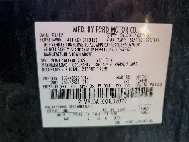 2LMHJ5ATXKBL02029 - 2019 LINCOLN MKT BLACK photo 14