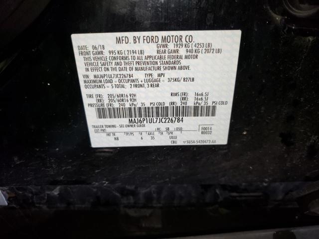 MAJ6P1UL7JC226784 - 2018 FORD ECOSPORT SE Noir photo 14