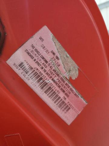 JM1NB353720221490 - 2002 MAZDA MX-5 MIATA BASE RED photo 12