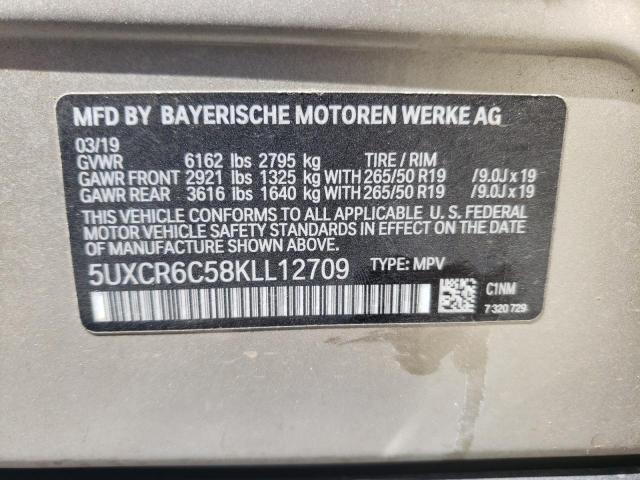 5UXCR6C58KLL12709 - 2019 BMW X5 XDRIVE40I BEIGE photo 14