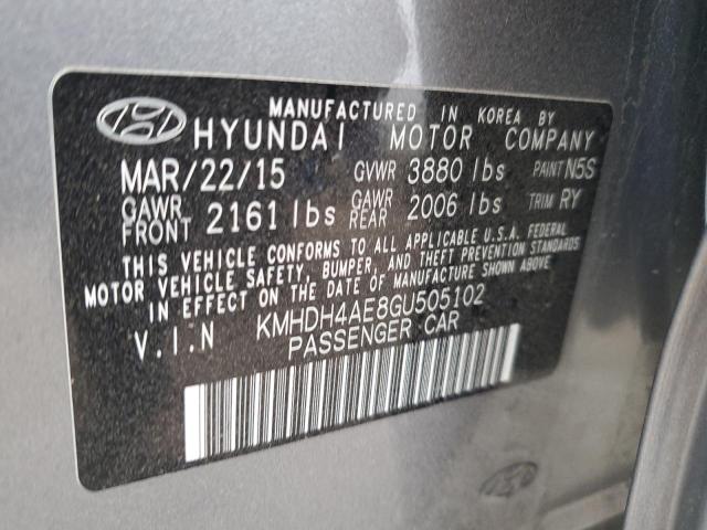 KMHDH4AE8GU505102 - 2016 HYUNDAI ELANTRA SE SILVER photo 13