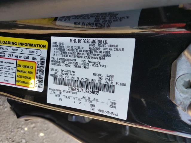 3LN6L2LU6DR824839 - 2013 LINCOLN MKZ HYBRID BLACK photo 12