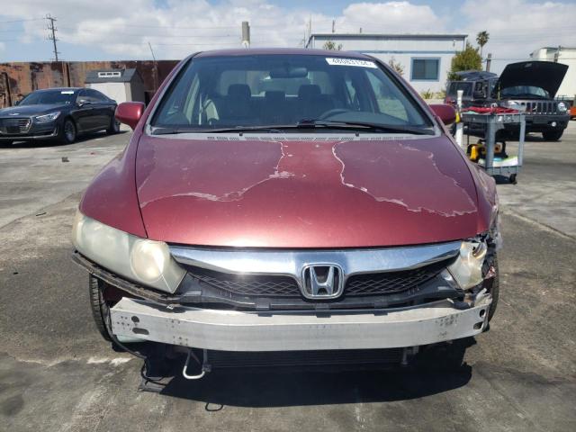 19XFA1F57AE014289 - 2010 HONDA CIVIC LX BURGUNDY photo 5