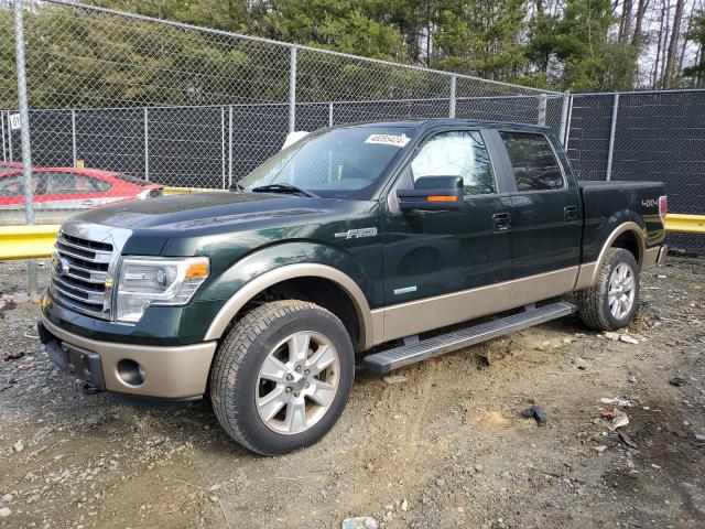 1FTFW1ET0DFC10425 - 2013 FORD F150 SUPERCREW GREEN photo 1