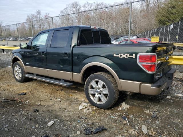 1FTFW1ET0DFC10425 - 2013 FORD F150 SUPERCREW GREEN photo 2