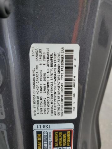 2HGFG3B59EH502543 - 2014 HONDA CIVIC LX GRAY photo 13