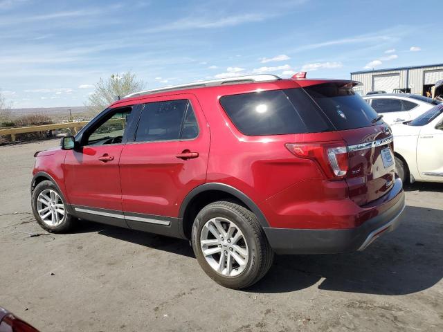 1FM5K7D82HGA91067 - 2017 FORD EXPLORER XLT RED photo 2