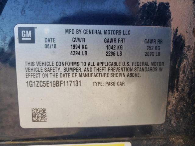 1G1ZC5E19BF117131 - 2011 CHEVROLET MALIBU 1LT 黑色 照片 13