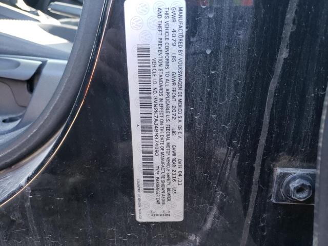 3VW2K7AJ4BM374093 - 2011 VOLKSWAGEN JETTA BASE Սև լուսանկար 13