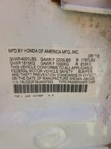 19UDE2F38JA007923 - 2018 ACURA ILX BASE WATCH PLUS WHITE photo 13