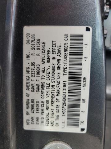 1HGCP264X8A131961 - 2008 HONDA ACCORD LXP GRAY photo 12