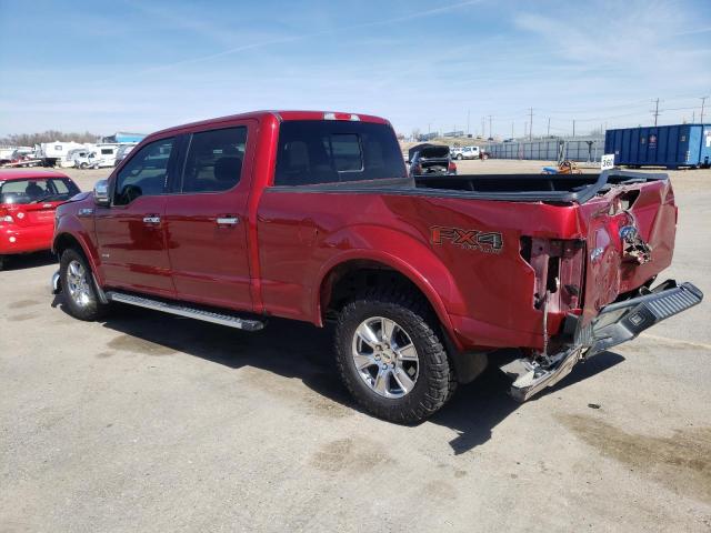 1FTFW1EG5GFD61655 - 2016 FORD F150 SUPERCREW RED photo 2