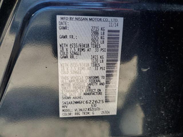 5N1AR2MM6FC622625 - 2015 NISSAN PATHFINDER S 蓝色 照片 13