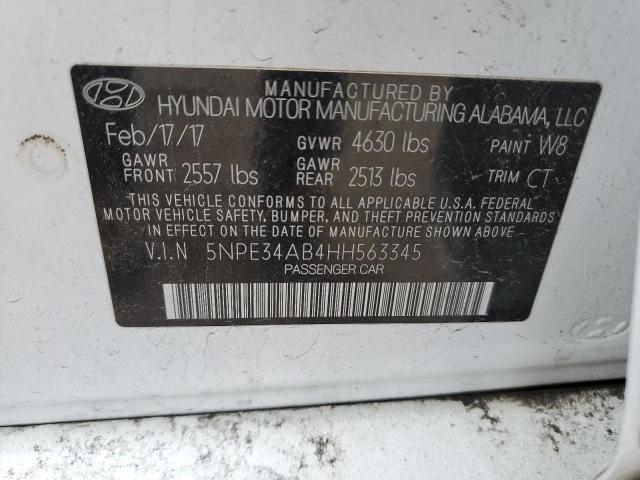 5NPE34AB4HH563345 - 2017 HYUNDAI SONATA SPORT WHITE photo 13