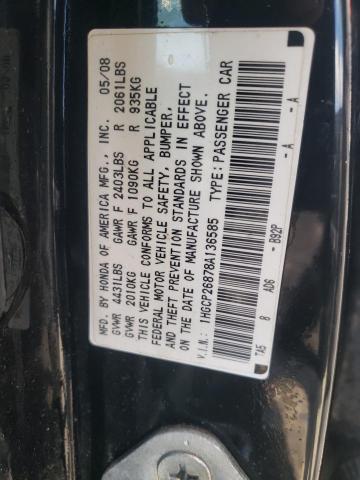 1HGCP26878A136585 - 2008 HONDA ACCORD EXL BLACK photo 13