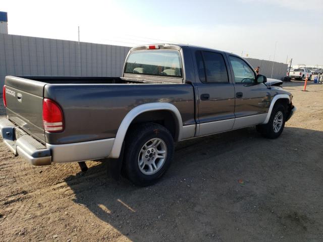 1B7HL48N42S519772 - 2002 DODGE DAKOTA QUAD SLT GRAY photo 3