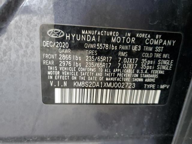 KM8S2DA1XMU002723 - 2021 HYUNDAI SANTA FE BLUE GRAY photo 13