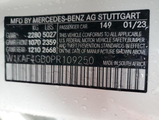 W1KAF4GB0PR109250 - 2023 MERCEDES-BENZ C 300 WHITE photo 12