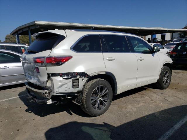 5TDKKRFH2GS164605 - 2016 TOYOTA HIGHLANDER XLE WHITE photo 3