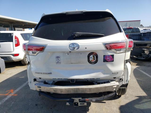 5TDKKRFH2GS164605 - 2016 TOYOTA HIGHLANDER XLE WHITE photo 6