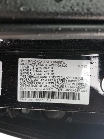 1HGCY2F57PA055975 - 2023 HONDA ACCORD HYBRID SPORT BLACK photo 12