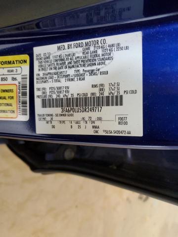 3FA6P0LU5DR249717 - 2013 FORD FUSION SE HYBRID BLUE photo 12