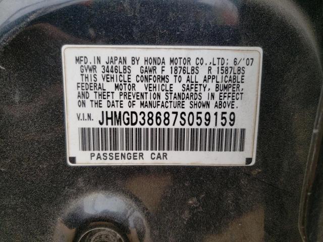 JHMGD38687S059159 - 2007 HONDA FIT S 黑色 照片 12