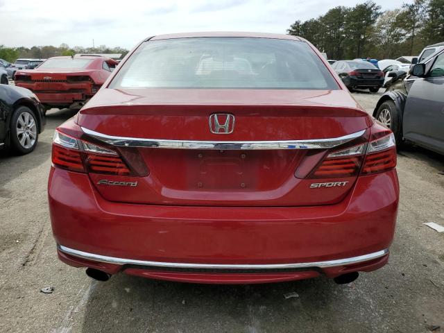 1HGCR2F51HA084029 - 2017 HONDA ACCORD SPORT RED photo 6