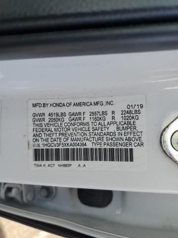 1HGCV3F5XKA004364 - 2019 HONDA ACCORD HYBRID EXL WHITE photo 13