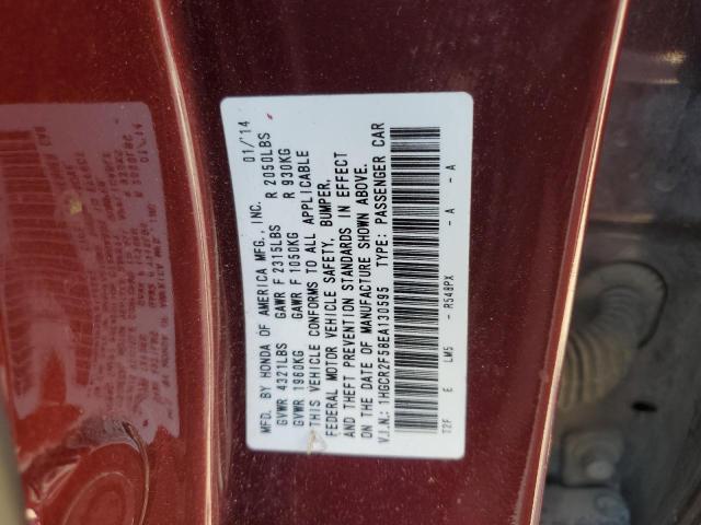 1HGCR2F58EA130595 - 2014 HONDA ACCORD SPORT BURGUNDY photo 13