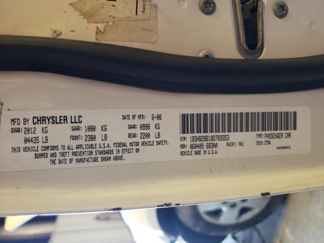 1B3HB28B18D769353 - 2008 DODGE CALIBER WHITE photo 10