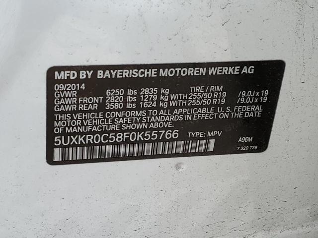 5UXKR0C58F0K55766 - 2015 BMW X5 XDRIVE35I WHITE photo 13