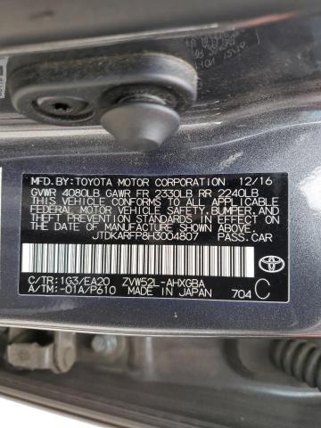 JTDKARFP8H3004807 - 2017 TOYOTA PRIUS PRIM 石墨色 照片 13