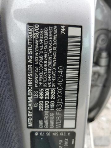 WDBJF83J5YX040940 - 2000 MERCEDES-BENZ E 430 SILVER photo 12