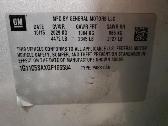 1G11C5SAXGF165584 - 2016 CHEVROLET MALIBU LIM LT 银色 照片 12