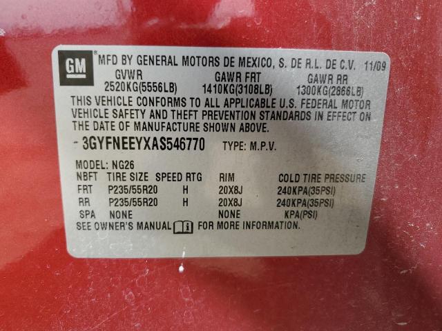 3GYFNEEYXAS546770 - 2010 CADILLAC SRX PERFORMANCE COLLECTION Бордовый фото 13