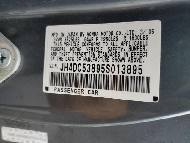 JH4DC53895S013895 - 2005 ACURA RSX GRAY photo 13