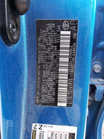 2T1KR32EX8C712364 - 2008 TOYOTA COROLLA MA XR BLUE photo 12