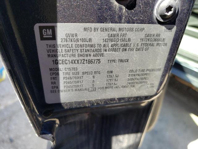 1GCEC14XX7Z186775 - 2007 CHEVROLET SILVERADO C1500 CLASSIC BLUE photo 12