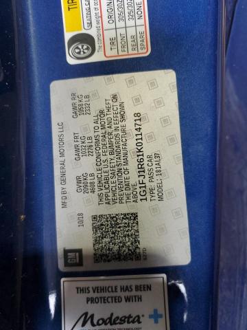 1G1FJ1R61K0114718 - 2019 CHEVROLET CAMARO ZL1 蓝色 照片 10