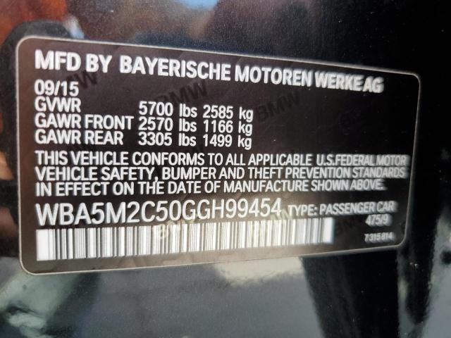 WBA5M2C50GGH99454 - 2016 BMW 535 IGT BLACK photo 12