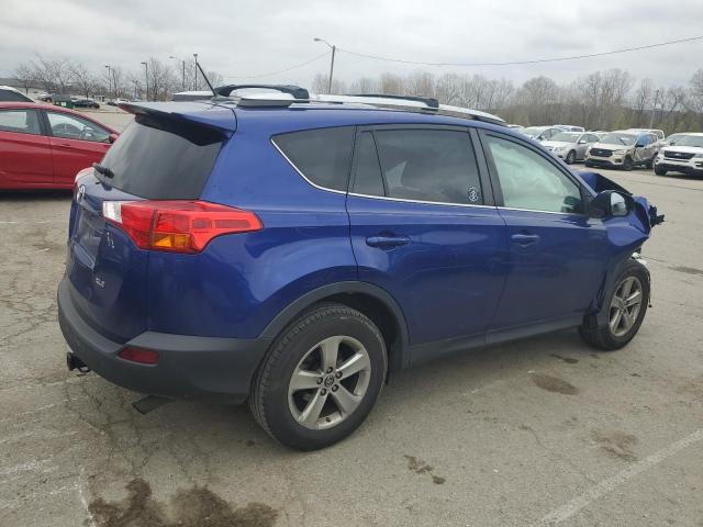 2T3WFREVXFW165141 - 2015 TOYOTA RAV4 XLE BLUE photo 3